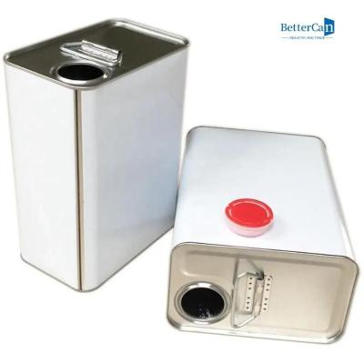 China 5L vierkant Tin Canisters, Metaaldeklaag kan Tin For Hardener Te koop