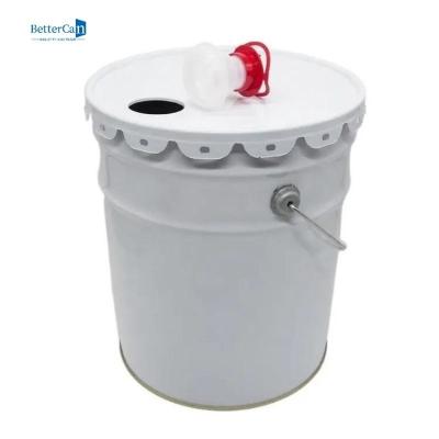 China Round Decorating Paint Can 20L White Paint 5 Gallon Bucket for sale