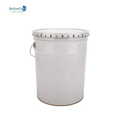 China Custom Round Printing Open Oil Drum 16L 18L White Paint Buckets for sale