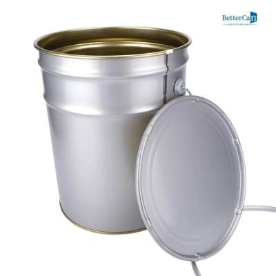 China Metal Decorating Paint Can Round Five Gallon Buckets With Lids for sale
