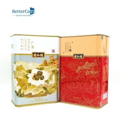 China 3 litros rectangular Olive Oil Tin Can Manufacturers sin la manija en venta
