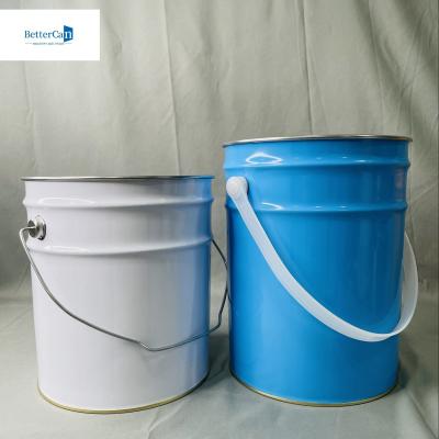 China 6.5 litrosLíquido vacío Confección personalizada 5 litros Embalaje Balde de metal Gran lata de lata reciclaje en venta
