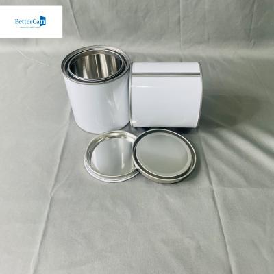 中国 White Coating Glue Adhesive Paint Tin Cans Round Container Chemical Resistant 販売のため