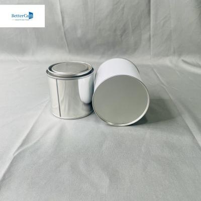 China Round Empty Paint Tins 2.5 Liter Tinplate Cans 500ML Round Paint White Coating for sale