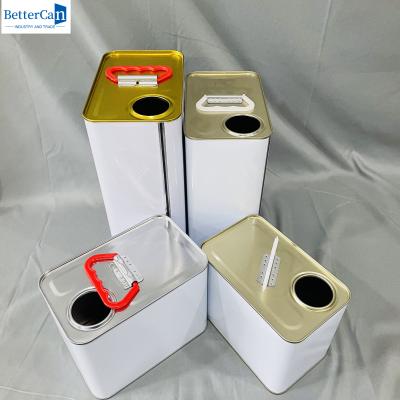 Chine 3.75 Liter White Coated Paint Tin Cans  1 Gallon Square Empty Tin à vendre