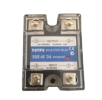 China Solid State Relay SSR-40DA 40A DC to AC SSR Relay1P SSR 40A Input 3-32VDC Control Output 24-480VAC for sale