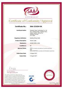 SAA certificate