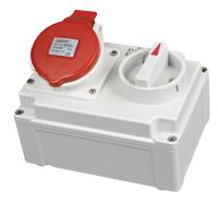 China Rain Resistant Industrial Switches And Sockets Outlets With Red Cover for sale