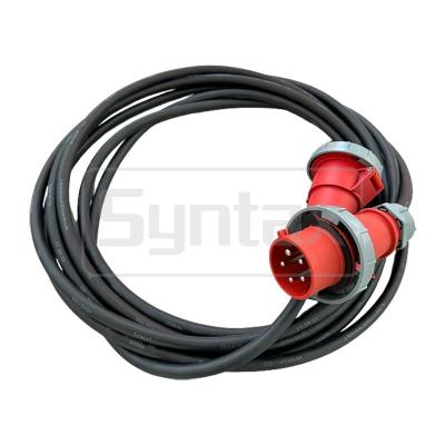 China Outdoor PowerSyntax 10m H07RN-F 5G4.0mm2 CEE Extension Cable 5 pole With CEE Plug And Coupling IP67 for sale