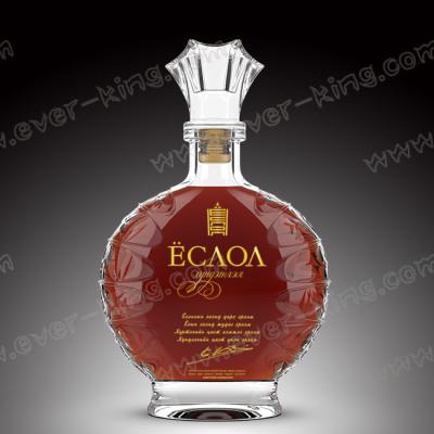 China SGS 500ml oval alto Flint Whiskey Glass Bottle en venta