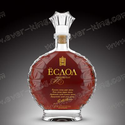 China 700 ML Crystal White Flint Glass Vodka Liquor Bottle for Luxury Spirit and Liquor-new yoslol for sale