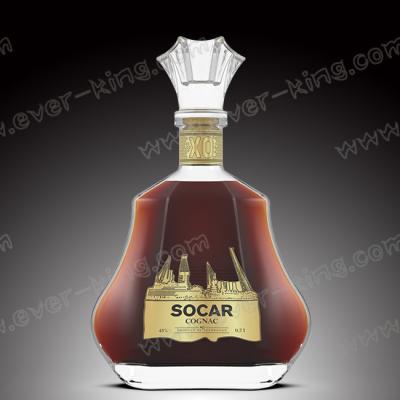 China ISO9001 2015 Transparent Oval Cognac Glass Bottle for sale