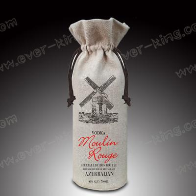 China SGS Drawstring Cotton Cloth Wine Gift Bags For Liquor for sale