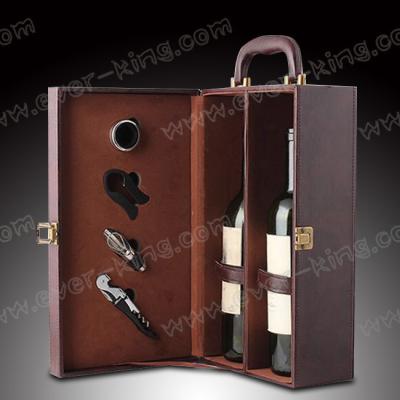 China SGS Handmade Leather Glass Bottle Box For Luxury Liquors for sale