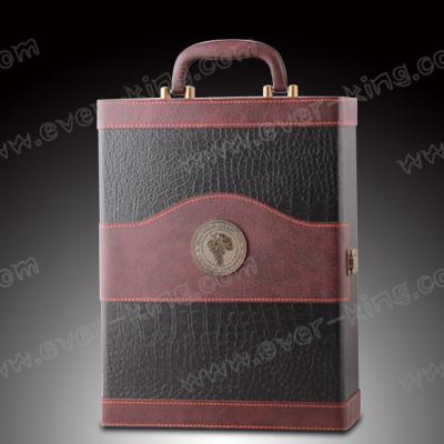 China Leather Cardboard Wine Bottle Packaging Boxes , Frosting Bottle Gift Packaging for sale