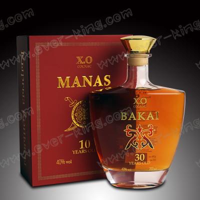 China Luxury Embossing 750 ML Cognac Glass Bottle for sale
