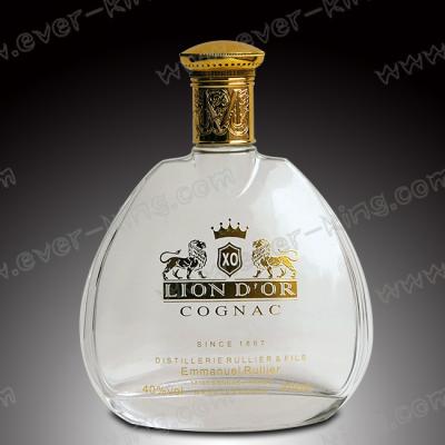 China TUV Cork Sealing 500 750ml Cognac Glass Bottle for sale