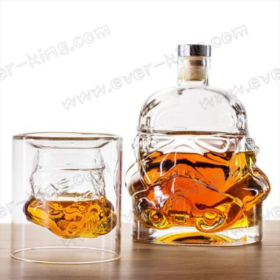 China Botella de vidrio de lujo transparente del Tequila de 750 licores del ml en venta