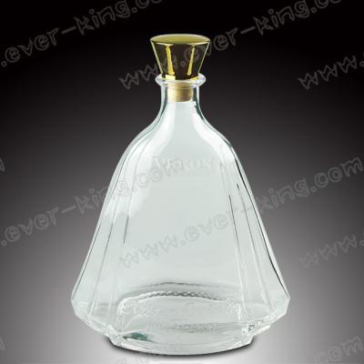 China El cliente diseñó la botella de vidrio transparente de la vodka 1.5L en venta