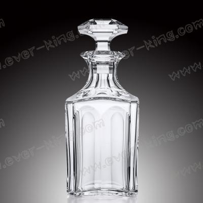 China Garrafa de vidro luxuosa do uísque da rolha de vidro ISO9001 2015 750ml à venda