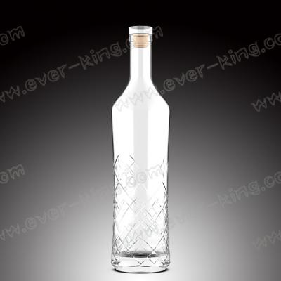China ISO9001 Wooden Cork 1000 ML Rum Glass Bottle for sale