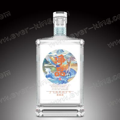 中国 OEM 750MLの水晶の白い燧石のコニャックのガラス ビン 販売のため