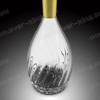China 700ml Brandy Bowling Liquor Glass Bottle With Metal Labels for sale