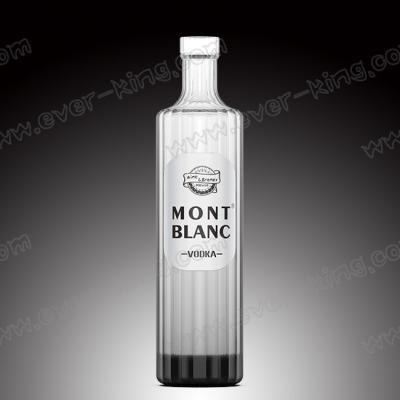 China Garrafa de vidro 700ml de Cork Blue Liquor Vodka Glass à venda