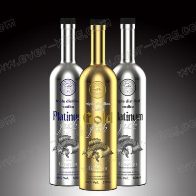 China Electroplated Spirit Wine Vodka Glass Liquor Bottle Customized 500ml for sale