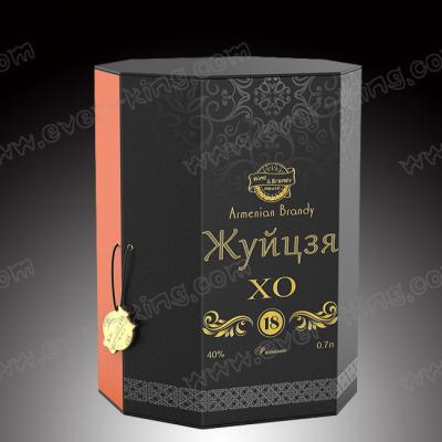 Chine Emballage en cuir de luxe de carton d'unité centrale pour Brandy Wine Gift Box à vendre
