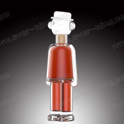 Chine Haut vin de cognac de sprint de Flint Glass Bottle For Liquor de forme unique à vendre
