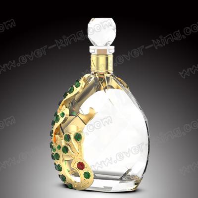 China Brandy Decanter Cognac Whisky Glass Wine Bottle Empty Custom Design for sale