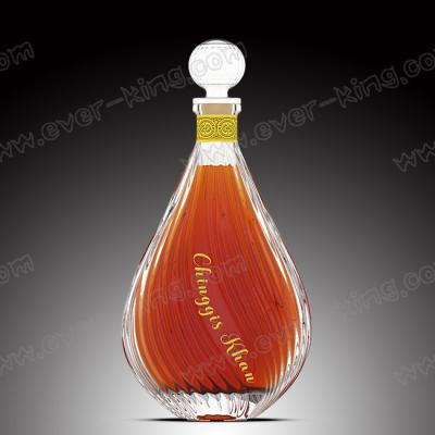 China Simple transparente redondo de la alta capacidad de la botella de Cork Wine Empty Whiskey Glass en venta
