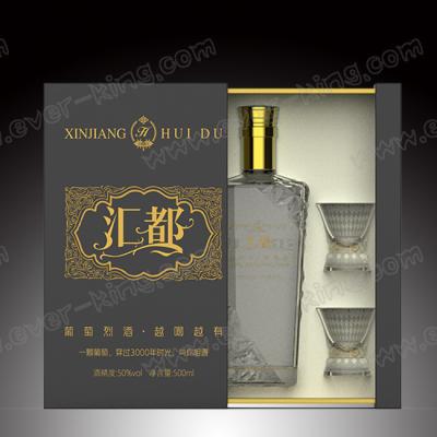 China Luxury Customed Drawer Gift Box For Glass Liquor Bottle Vodka Gin Whisky Bottle Packaging Box for sale