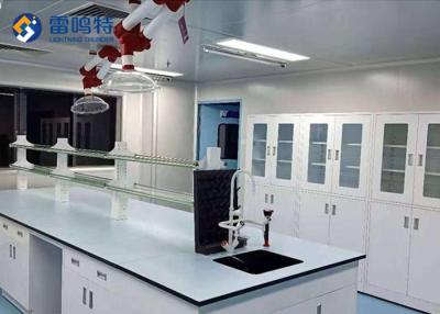 China Floor Type Fireproof Laboratory Work Benches With Lockers Reagent Rack for sale