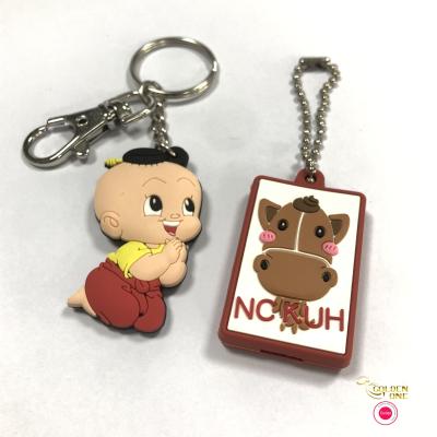 China Children Promotional Rubber Keyrings , Animal Cartoon PVC Keychain Soft Rubber for sale