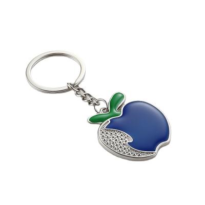 China High quality wholesales Cute Design Custom Apple Shape Nickel Plated  enamel Metal Keychain à venda