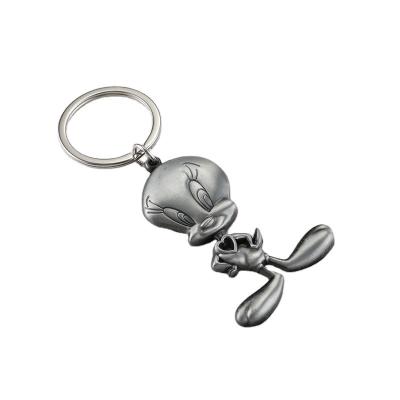 China Wholesale Bulk Handmade Custom Cute design 3D  logo Antique silver plated zinc alloy Metal key chain for sale