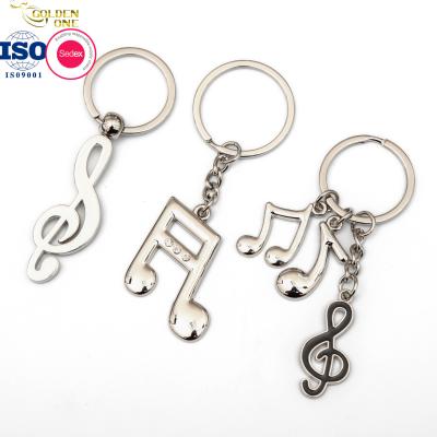 Cina Silver Musical Brass Keyring Business Gift Handmade Engraved Custom Double Sided Word Blank Metal Keychain in vendita