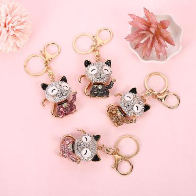 China Cute Lucky 12 Zodiac Mouse Keychain Crystal Enamel Handbag Mice Keyring Charm Rat Cat Animal Jewelry Gift Metal Key Chain for sale