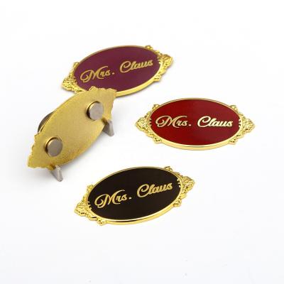China Cross Design Welding Gold Metal Lapel Pins Magnetic Souvenir Badge Fridge With Logo for sale