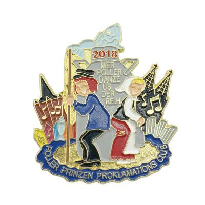China Metal Carnival Brooches Personalised Enamel Badge Gold Plated Zinc Alloy Pins for sale