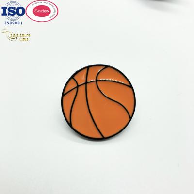 China Team Metal Basketball Enamel Pins, NBA feito sob encomenda Logo Pin Football Basketball à venda