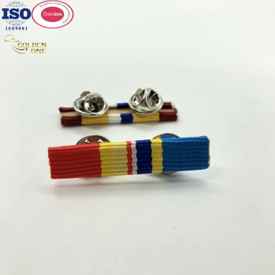 China Custom Ribbon Bar Pin Gold Award Personalized Enamel Mounting Medal Bars for sale