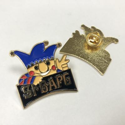 China Shiny Gold Souvenir Metal Lapel Pins Clown Christmas Cute Soft Hard Enamel Badge for sale