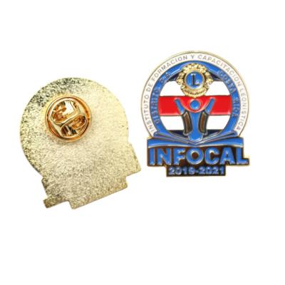 China High Quality Custom Lion Clubs Pins Glitter Soft Enamel Zinc Alloy Badge Anime Metal Lapel Pins with Backing Card for sale