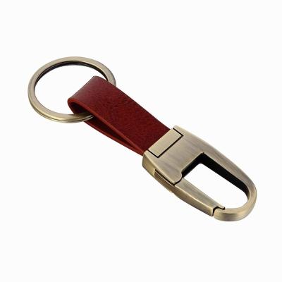 Cina Wholesale High Quality Custom Customized Personalized Souvenir Laser Engraved Blank Leather Carabiner Key Chain in vendita