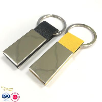 China High Quality Custom Color Leather Key ring Blank Custom Logo Laser Luxury Pu Leather promotional keychain For Gift Te koop