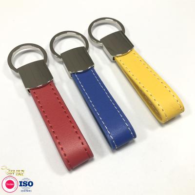 China High Quality Custom Logo Laser Color Printing Key ring Luxury Pu Leather promotional keychains for souvenir Te koop