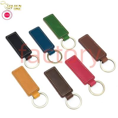China PU Leather Key Chain Custom Color 9.8x3x2.5cm Die Casting Polishing Plating Ring for sale